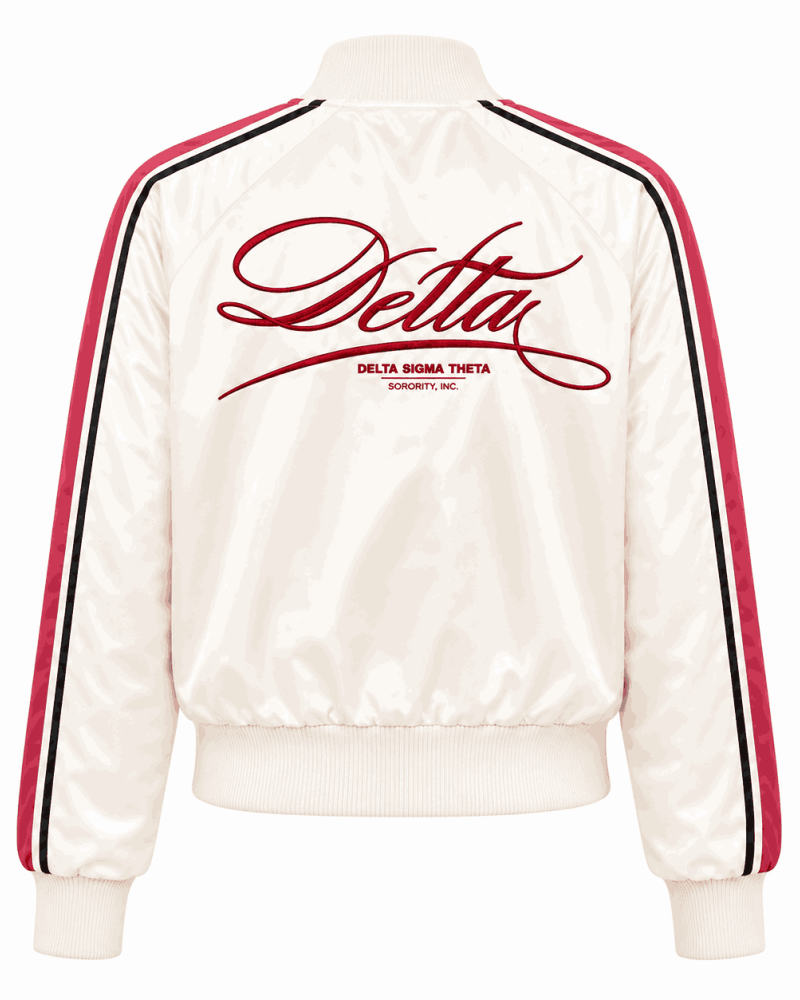 Women's Delta Cream & Crimson Stripe Style Lightweight Jacket